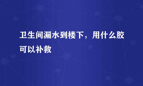 卫生间漏水到楼下，用什么胶可以补救