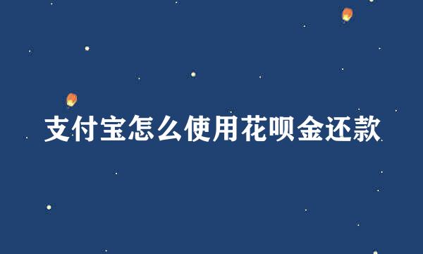 支付宝怎么使用花呗金还款
