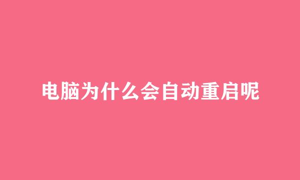 电脑为什么会自动重启呢