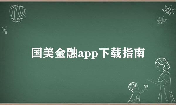 国美金融app下载指南