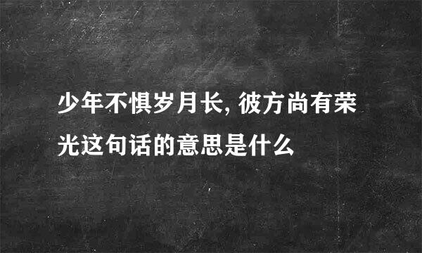 少年不惧岁月长, 彼方尚有荣光这句话的意思是什么