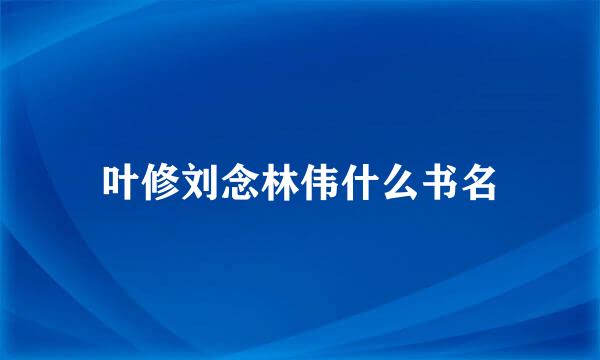叶修刘念林伟什么书名