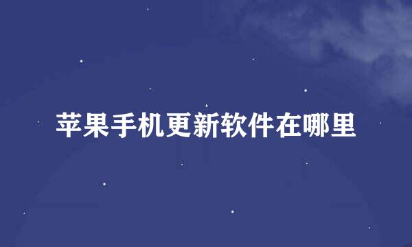 苹果手机更新软件在哪里