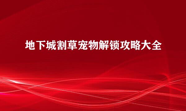 地下城割草宠物解锁攻略大全