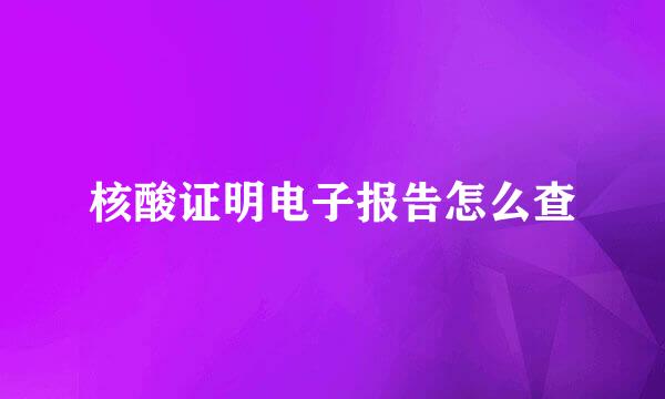 核酸证明电子报告怎么查