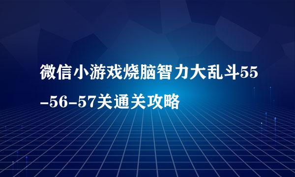 微信小游戏烧脑智力大乱斗55-56-57关通关攻略
