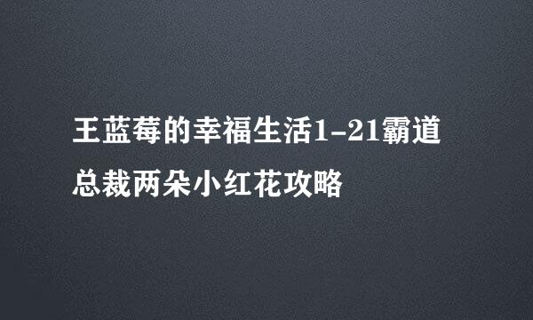 王蓝莓的幸福生活1-21霸道总裁两朵小红花攻略