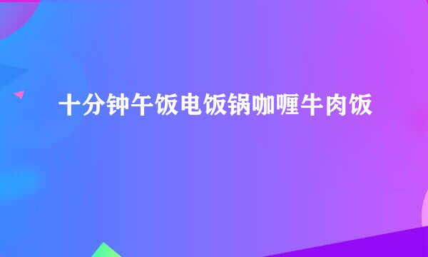十分钟午饭电饭锅咖喱牛肉饭