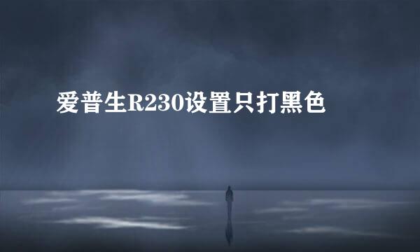 爱普生R230设置只打黑色