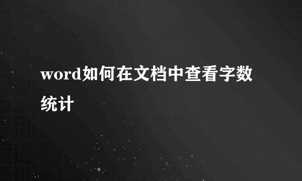 word如何在文档中查看字数统计
