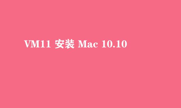 VM11 安装 Mac 10.10
