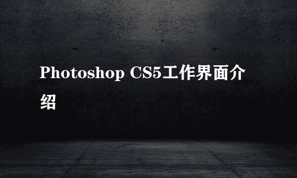 Photoshop CS5工作界面介绍