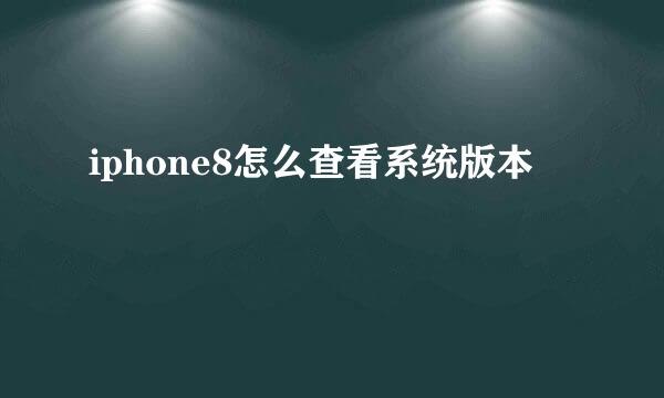iphone8怎么查看系统版本
