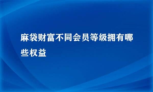 麻袋财富不同会员等级拥有哪些权益