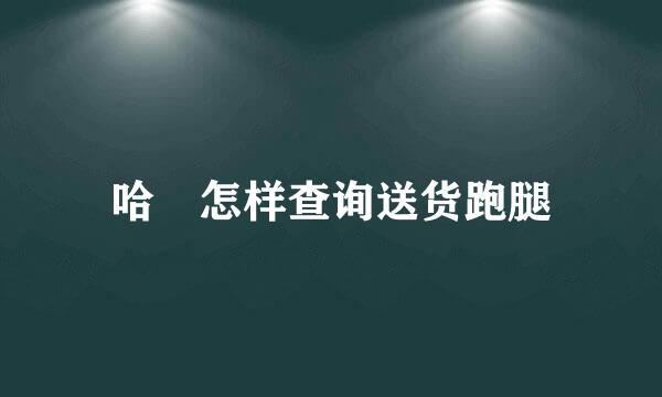 哈啰怎样查询送货跑腿