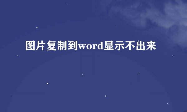 图片复制到word显示不出来