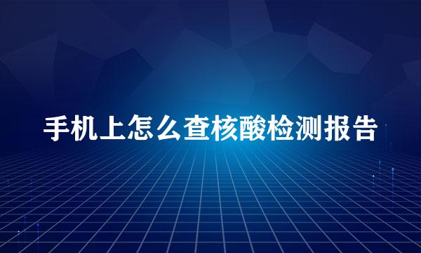手机上怎么查核酸检测报告