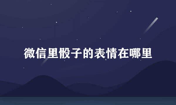 微信里骰子的表情在哪里