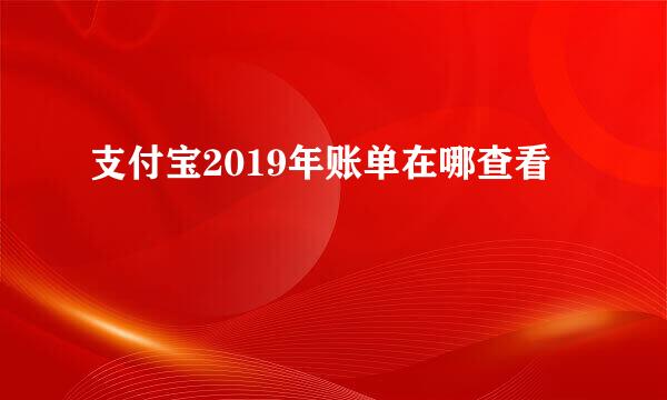 支付宝2019年账单在哪查看