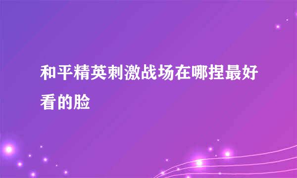 和平精英刺激战场在哪捏最好看的脸