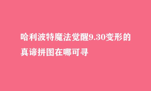 哈利波特魔法觉醒9.30变形的真谛拼图在哪可寻