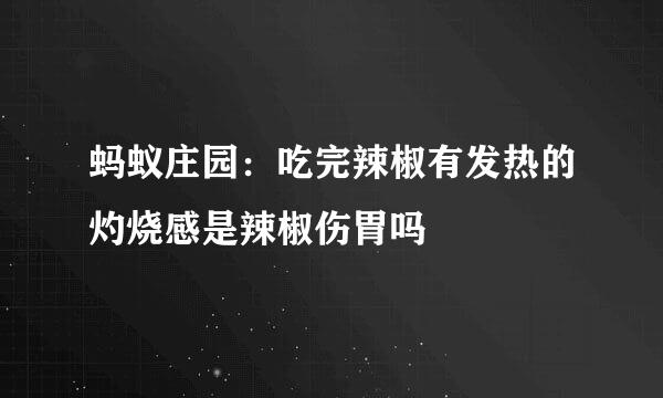蚂蚁庄园：吃完辣椒有发热的灼烧感是辣椒伤胃吗