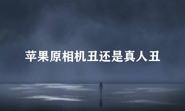 苹果原相机丑还是真人丑
