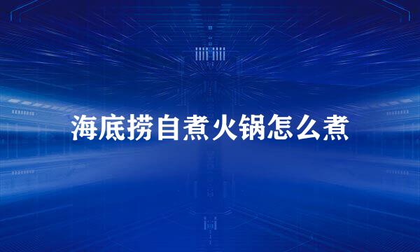 海底捞自煮火锅怎么煮
