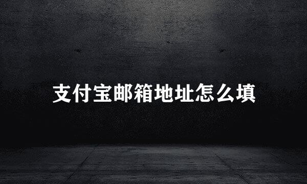 支付宝邮箱地址怎么填
