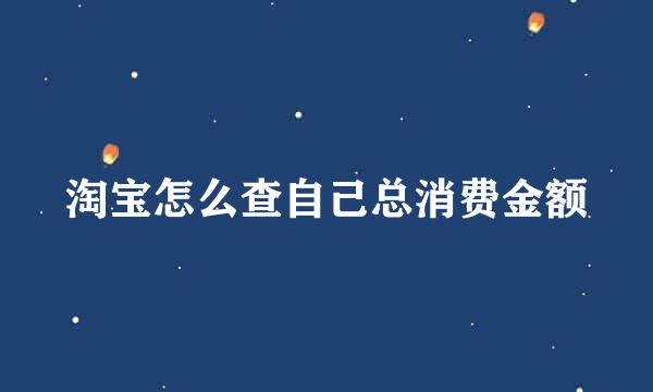 淘宝怎么查自己总消费金额