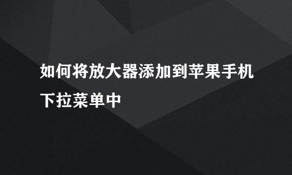 如何将放大器添加到苹果手机下拉菜单中