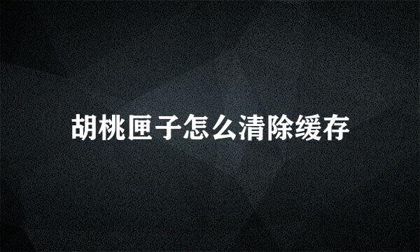 胡桃匣子怎么清除缓存