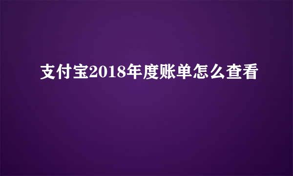 支付宝2018年度账单怎么查看