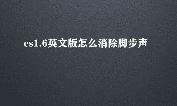 cs1.6英文版怎么消除脚步声