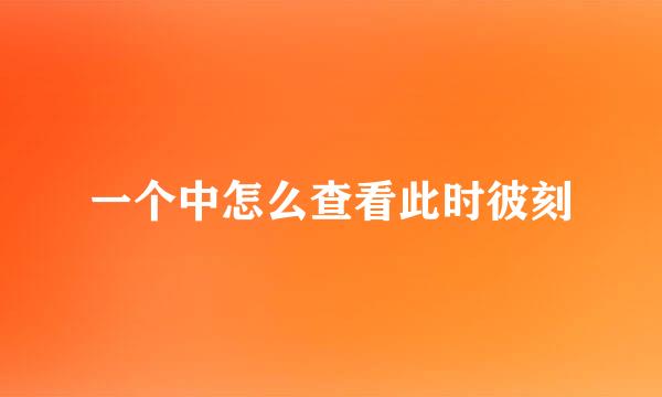一个中怎么查看此时彼刻