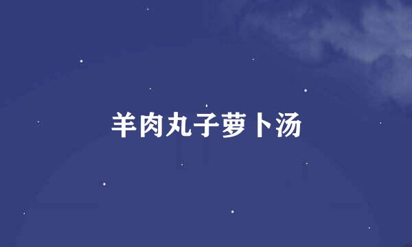 羊肉丸子萝卜汤