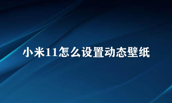 小米11怎么设置动态壁纸