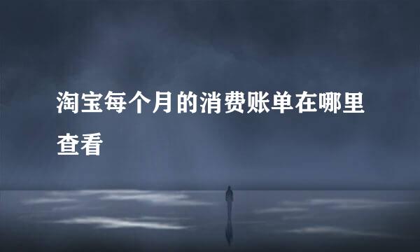 淘宝每个月的消费账单在哪里查看