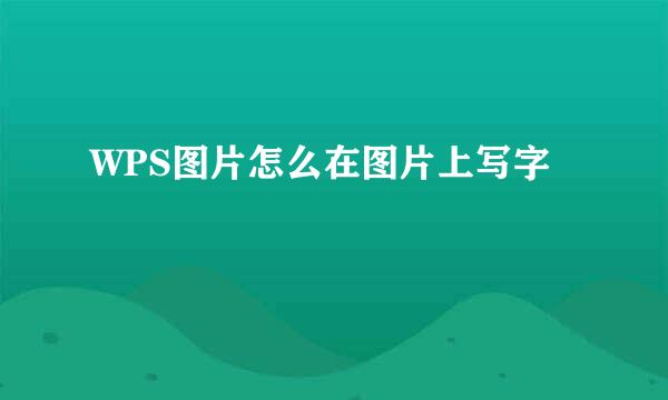 WPS图片怎么在图片上写字