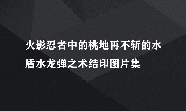 火影忍者中的桃地再不斩的水盾水龙弹之术结印图片集