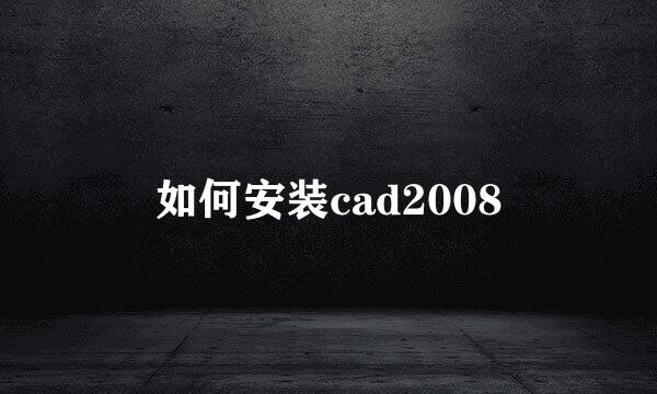 如何安装cad2008