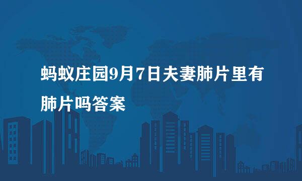 蚂蚁庄园9月7日夫妻肺片里有肺片吗答案