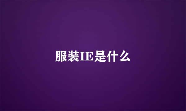 服装IE是什么