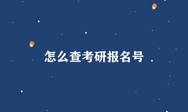 怎么查考研报名号