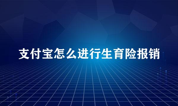 支付宝怎么进行生育险报销