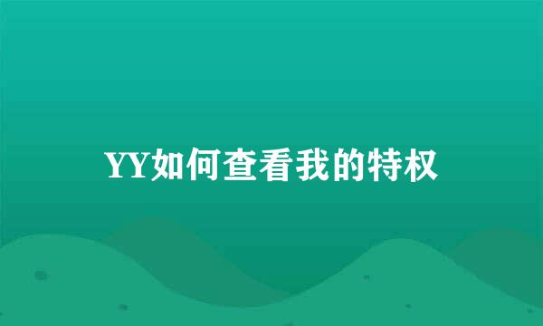 YY如何查看我的特权