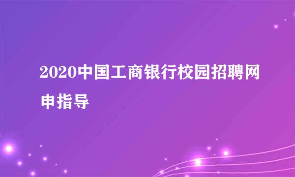 2020中国工商银行校园招聘网申指导