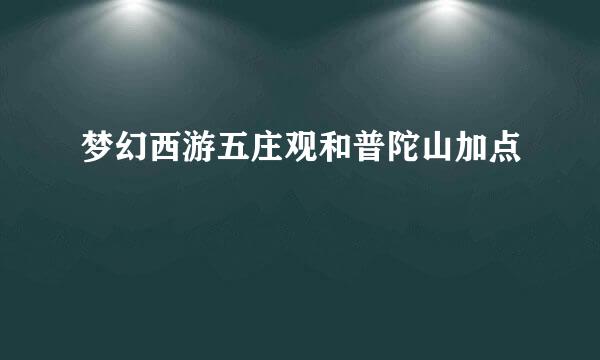 梦幻西游五庄观和普陀山加点