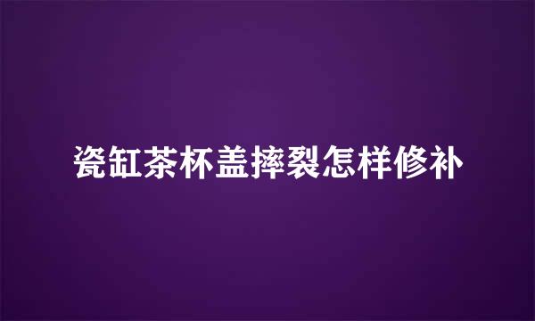 瓷缸茶杯盖摔裂怎样修补