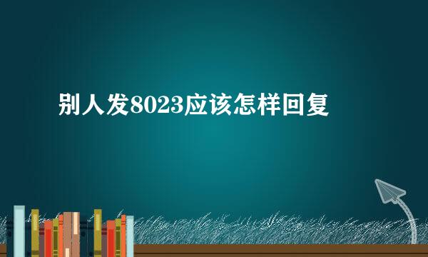 别人发8023应该怎样回复